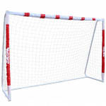 MUWO Portería de fútbol grande de acero 3 x 2 m rojo/blanco por 55.55€