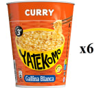 6 x Fideos Orientales con curri Yatekomo Gallina Blanca 61 g. por 5.7€
