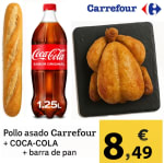 Oferta Pollo asado + Coca Cola Original + Barra de pan por 8,49€