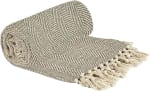 Emma Barclay Herringbone Recycled Cotton Throw Blanket – 50x60" (127x152cm) Natural