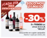 Oferta vinos 30% cupón + 50% descuento en Carrefour SOLO HOY