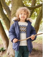 Parka enfant à capuche doublée polaire - tailles du 3 au 14 ans à 18,49€