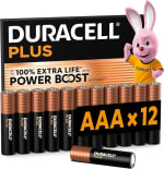 12 pilas DURACELL Plus AAA Pilas alcalinas 1,5 V por 7,78€