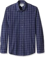 Amazon Essentials Men’s Slim Fit Poplin Shirt – Navy Windowpane for £4.52