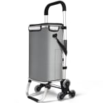 Carrito de Compra Plegable de Aluminio con 6 Ruedas Bolsa Isotérmica 58L por 14.99€