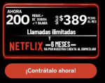 Telmex 200 megas con 2 apps de streaming por $389 en Telmex