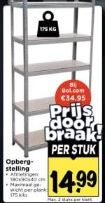 Opberg stellingkast voor €14,99 bij Vomar