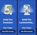 50% korting op Ambi-Pur en 2+3 gratis via Jumbo en Tikkie