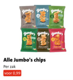 Alle Jumbo's chips voor €0,99