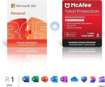 Microsoft 365 Personal (1 Person) + McAfee Total Protection (5 Devices) – £19.99