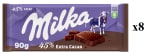 8 Tabletas de MILKA Chocolate con leche 45 % cacao 90 gr. por 8.6€