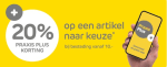 20% korting op één artikel naar keuze bij besteding vanaf €10 met Praxis Plus
