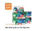 Alle Ariel pods en The Big One 1+2 gratis bij de AH
