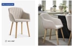 Chaise ADSLEV tissu beige/coloris chêne naturel à 45€