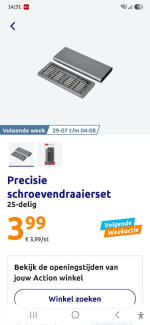Precisie schroevendraaierset 25-delig voor €3,99 bij de Action
