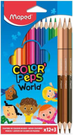 Maped Pinturas de Madera Lápices World 12 Pinturas + 3 Lápices Dúo por 1.90€