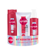 Sunsilk Kit Keratin System Champú 250ml, Acondicionador 180ml y Sérum 200ml por 7.99€