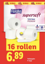 Toiletpapier 4-laags XXL 16 rollen voor €6,89 bij de Lidl