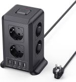Torre Regletas Enchufes USB 8 Tomas de AC y 4 USB Enchufe Multiple por 19,59€