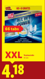 W5 vaatwastabletten 66 tabs voor €4,18