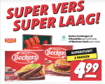 2 pakken Beckers hamburgers, frikandellen of Mexicanos voor €4,99 bij Nettorama