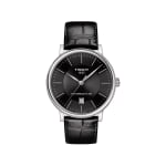 Montre Tissot homme automatique en acier cuir noir à 464€