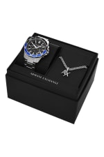 Armani Exchange estuche reloj de cuarzo y collar de acero por 86,90€ en Showroomprivé