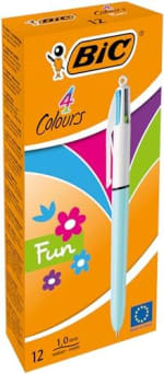 12 bolígrafos BIC 887777 4 colores Fun Retráctiles punta media por 10.59€
