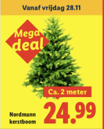 Nordman Kerstboom ca 2 meter voor 24,99 euro
