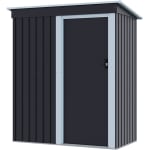 Living and Home Black Outdoor Sloped Roof Waterproof Tool and Storage Shed 5 x 3ft