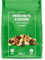 by Amazon Mezcla Frutos Secos y Uvas Pasas 200g por 1,85€