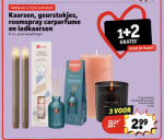 1+2 gratis op Kaarsen, geurstokjes, roomspray carparfume en ledkaarsen bij Kruidvat