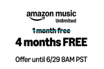 3 of 4 maanden Amazon Music voor Prime leden!