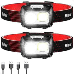 Blukar Rechargeable Head Torch, 2 Pack 2000L, £13.98