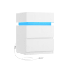 VASAGLE Mesita de Noche con Tira de Luz LED Multicolor por 40.99€