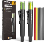 Nicpro 12 Pcs Carpenter Pencil 2.8mm, Replacement Lead Dispenser with 4x colour Lead