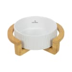 2 Comederos Cerámica para Gatos con Base de Bambú 400ml por 9.91€