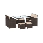 Songmics 9 Piece PE Rattan Outdoor Furniture Set (Brown / Black) W/Code