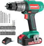 HYCHIKA Taladro Percutor Atornillador 18V 45Nm + 27 accesorios por 44.96€