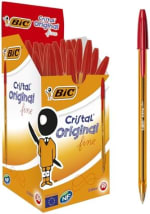 50 bolígrafos BIC Cristal Original Fine Bolígrafos Punta Fina rojo por 8.99€