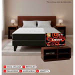 Combo Cama Europea 2 Plazas Celta y Respaldo, Veladores Casanova y mas por $299.990