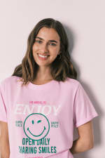 Women'secret pijama corto algodón SmileyWorld rosa por 8,99€