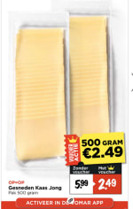 Jonge Kaas Plakken 500 gram voor €2,49 bij de Vomar