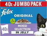 FELIX Original Mixed Selection in Jelly Wet Cat Food 40x85g – £6.50 (£5.50 w/20% Vouc