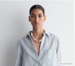 Chemise femme cropped rayée - Rayé bleu à 79€
