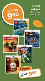 3 LEGO-zakjes (Pokémon & Creator Halloween) voor €9 bij Trekpleister