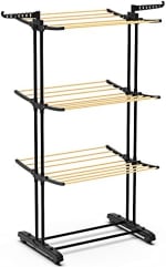 VOUNOT Tendedero Vertical Tipo Torre con 6 Alas Plegables y 4 Ruedas por 26.99€