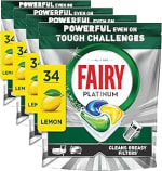 136 cápsulas Fairy Platinum De Lavavajillas, Limón por 21.49€