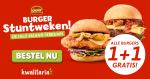 1+1 gratis op alle burgers bij Kwalitaria