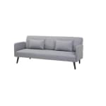 Sofá Cama 3 Plazas en Textil con 2 Cojines 77x190x83 cm - Gris Claro por 149€